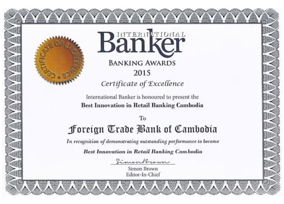 The Best Innovation in Retail Banking Cambodia